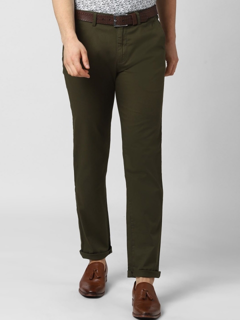 

Peter England Casuals Men Olive Green Slim Fit Chinos Trousers