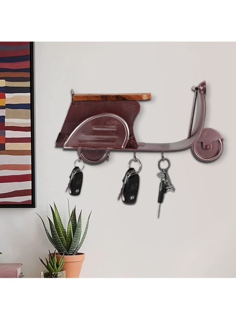 

EK DO DHAI Maroon Scooter Shaped Metal Key Holder