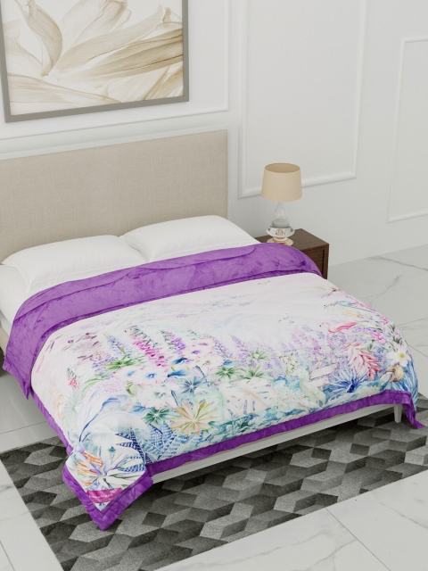 

Home Fresh Magenta & Lavender Floral Heavy Winter 1000 GSM Single Bed Comforter