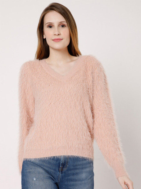 

Vero Moda Women Pink Solid Pullover