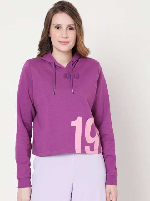 

Vero Moda Women Violet & Pink Typography Printed Cotton Sweatshirt