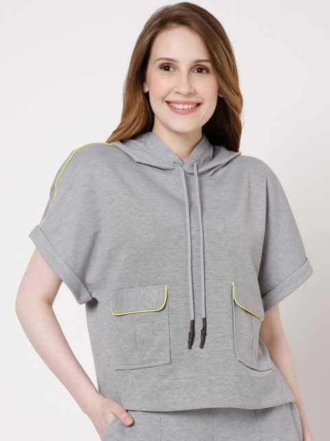 

Vero Moda Women Grey Hooded Sweatshirt