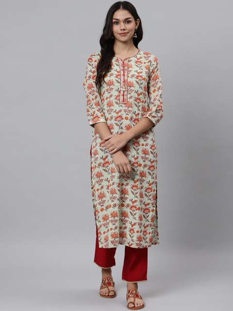 

Os Women Green Ethnic Motifs Printed Kurta