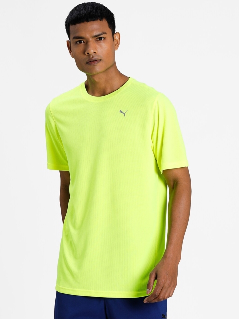 

Puma Men Fluorescent Green Solid T-shirt