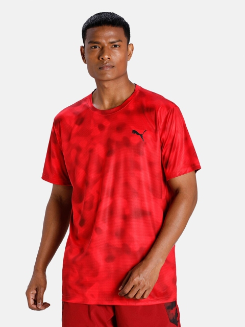 

Puma Men Red & Brown Printed T-shirt