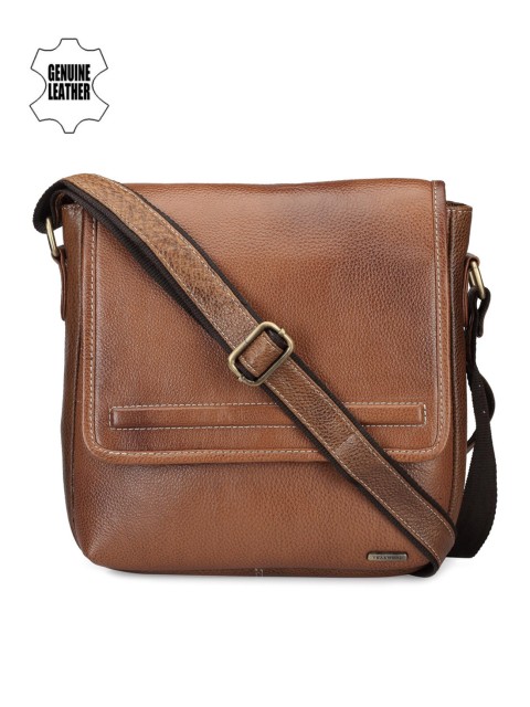 

Teakwood Leathers Men Tan Brown Genuine Leather Messenger Bag