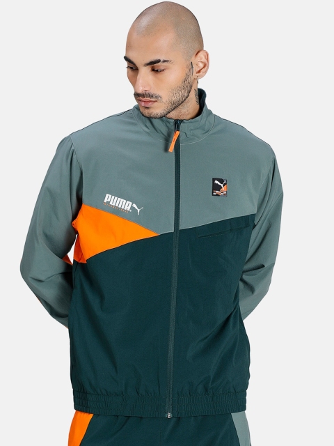 

Puma Men Green Colourblocked Winterized Woven Jacket