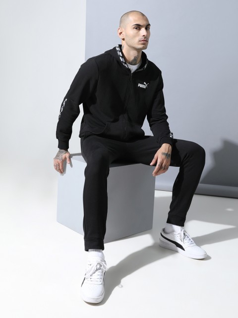 

Puma Men Black Outdoor Power Tape FZ Hoodie TR Sporty Jacket