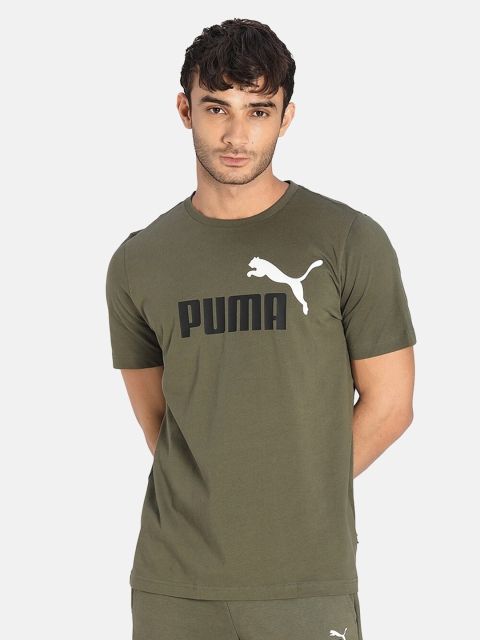 

Puma Men Green & Black Essentials+ 2 Colour Logo T-shirt