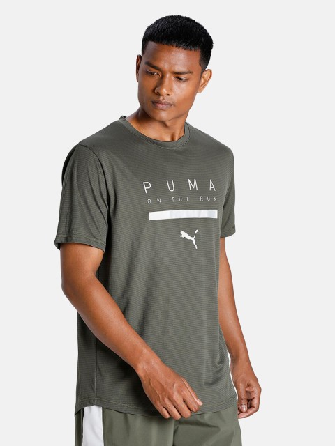 

Puma Men Green & White Typography Printed T-shirt
