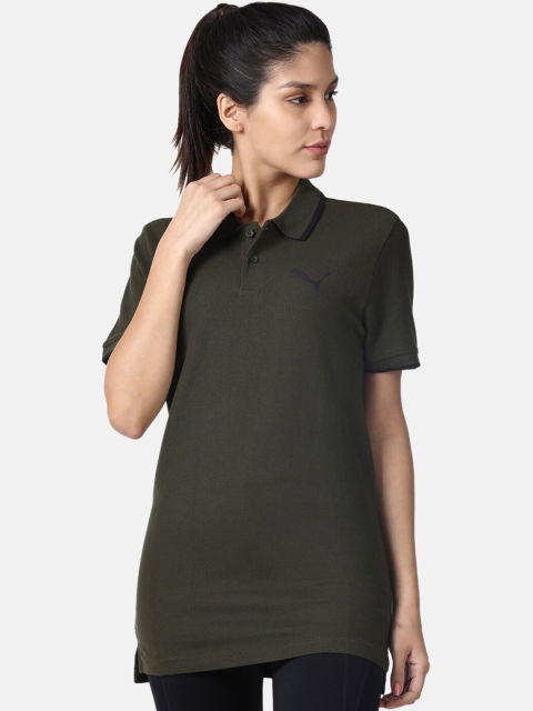 

Puma Men Green Polo Collar T-shirt