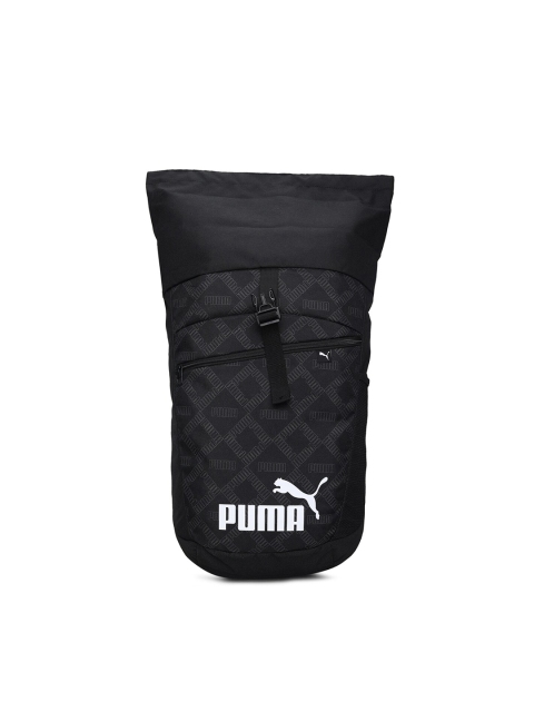 

Puma Unisex Black Brand Logo Roll Top Backpack