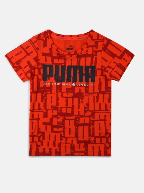 

Puma Boys Red & Black Printed T-shirt