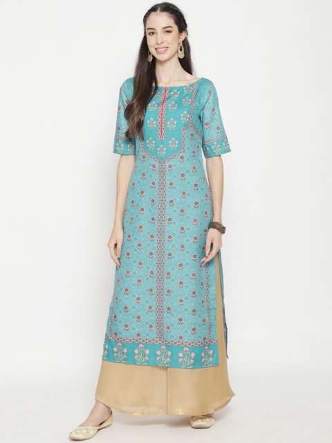 

Luni Women Blue Ethnic Motifs Digital Printed Kurta