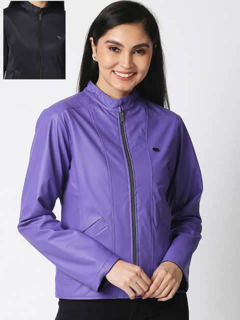 

Zeel Women Purple & Black Reversible Tailored Jacket