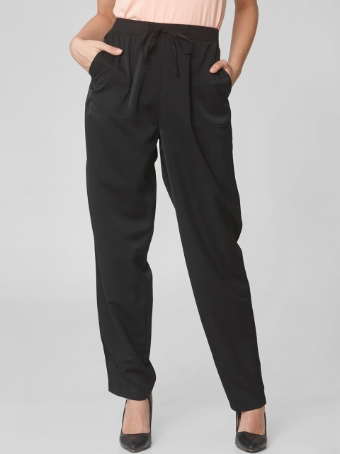 

Vero Moda Women Black High-Rise Trousers