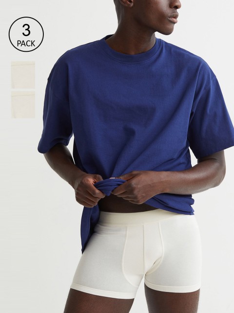 

H&M Men White Solid 3-Pack Short Trunks