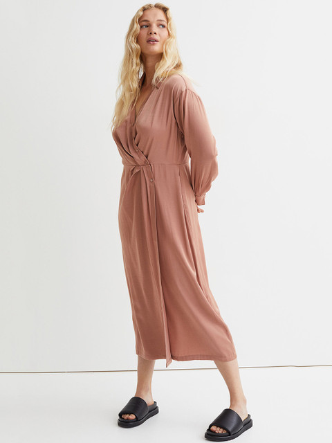 

H&M Women Pink Draped Shirt Dress