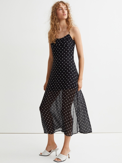 

H&M Women Black Patterned Dress