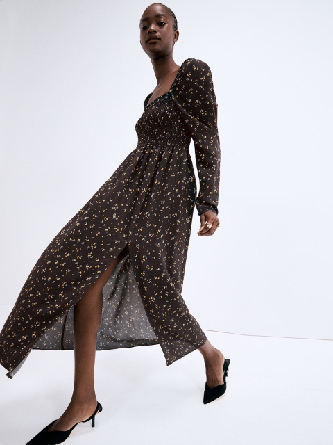 

H&M Women Black Long Smocked Dress