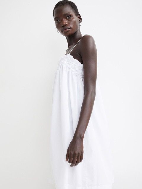 

H&M Women White Cotton Dress
