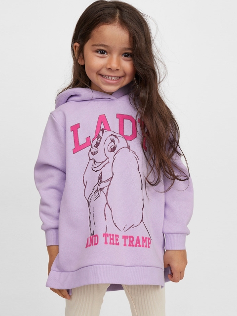 

H&M Girls Purple & Black Lady & The Tramp Printed Hoodie