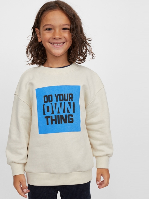 

H&M Boys White Printed Sweatshirt