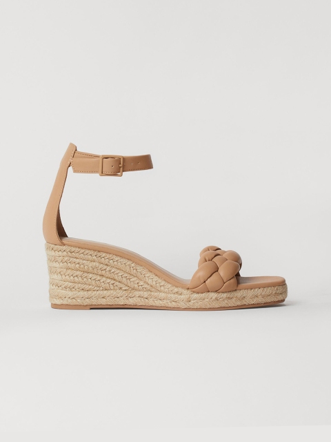 

H&M Women Beige Solid Wedge-Heeled Espadrilles