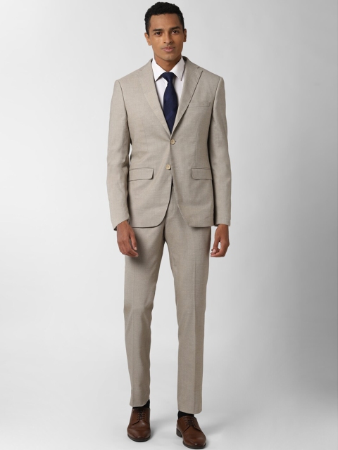 

Peter England Elite Men Beige Solid Slim-Fit 2 Piece Formal Suit