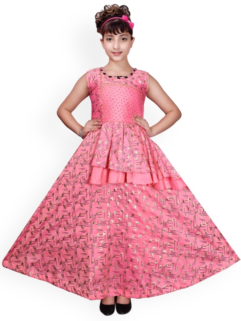 

SKY HEIGHTS Pink Layered Satin Maxi Dress
