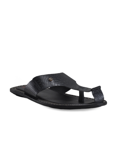 

Franco Leone Men Black Leather Sandals