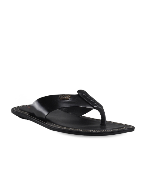 

Franco Leone Men Black Leather Sandals