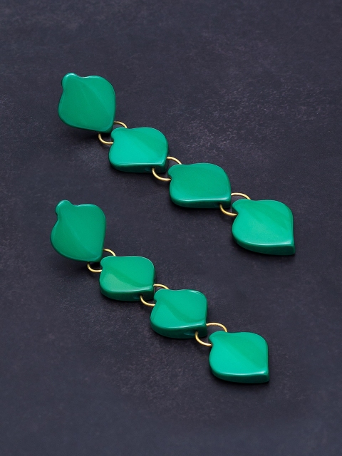 

Golden Peacock Green Classic Drop Earrings