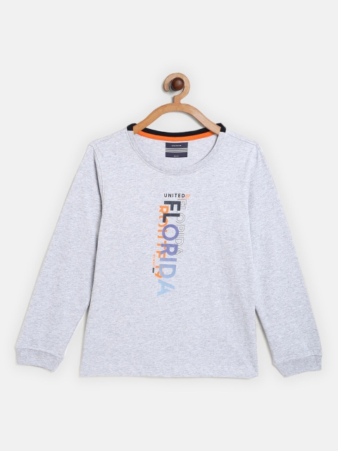 

Octave Boys Grey Printed Cotton T-shirt