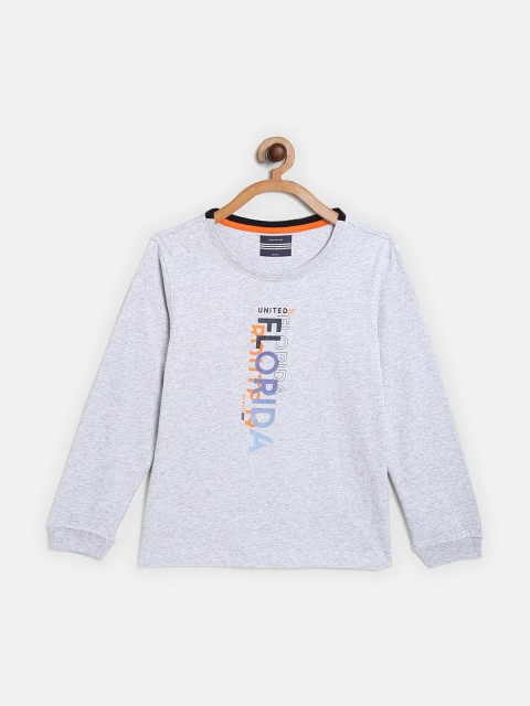 

Octave Boys Grey Typography Printed Applique T-shirt