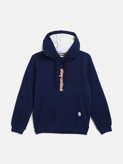 

Octave Boys Blue Printed Hooded Sweatshirt