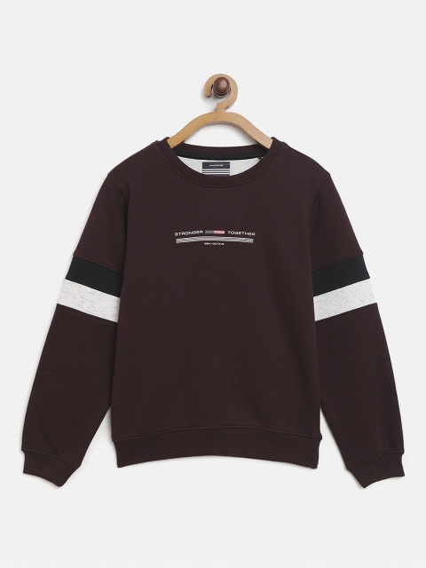 

Octave Boys Burgundy Printed Fleece Sweatshirt