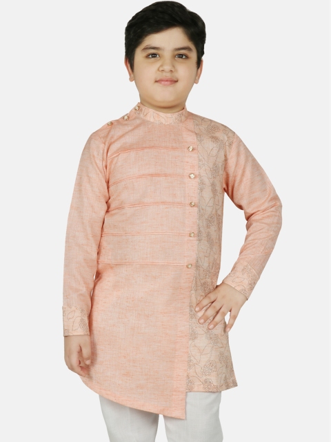

SG YUVRAJ Boys Orange & Black Ethnic Motifs Printed Cotton Kurta