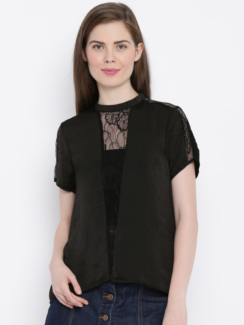 

Vero Moda Women Black Lace Regular Top
