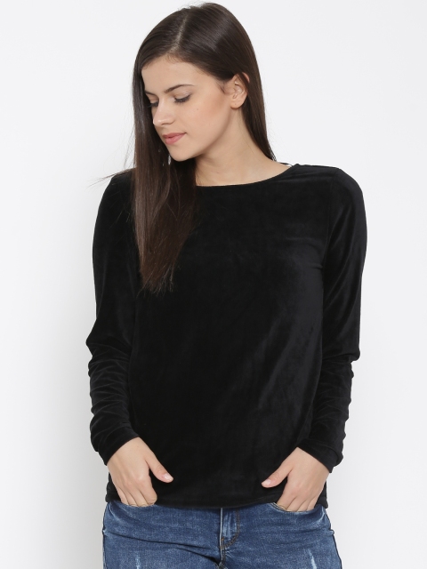 

Vero Moda Women Black Self-Striped Top