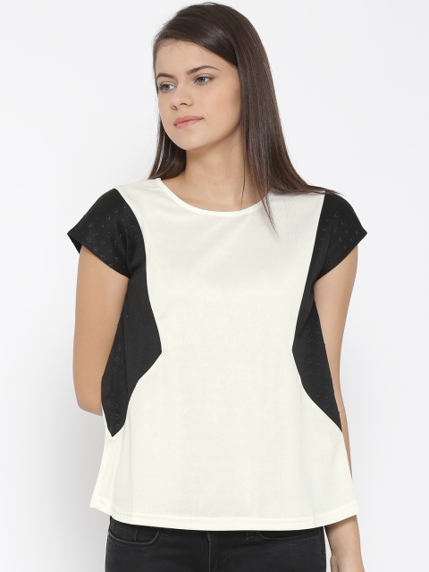 

Vero Moda Women Off-White Colourblocked Patterned Top