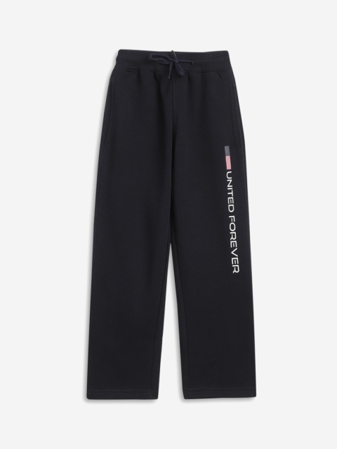 

Octave Boys Navy Blue Solid Cotton Track Pants