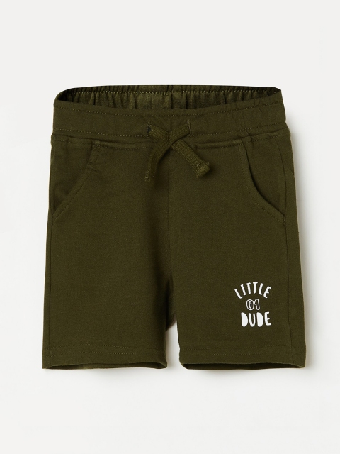 

Juniors by Lifestyle Boys Olive Green Regular Shorts