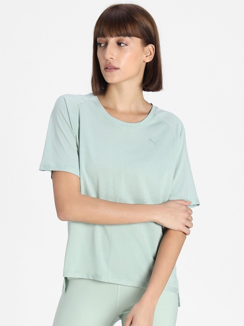 

Puma Women Green STUDIO Tri Blend Relaxed T-shirt