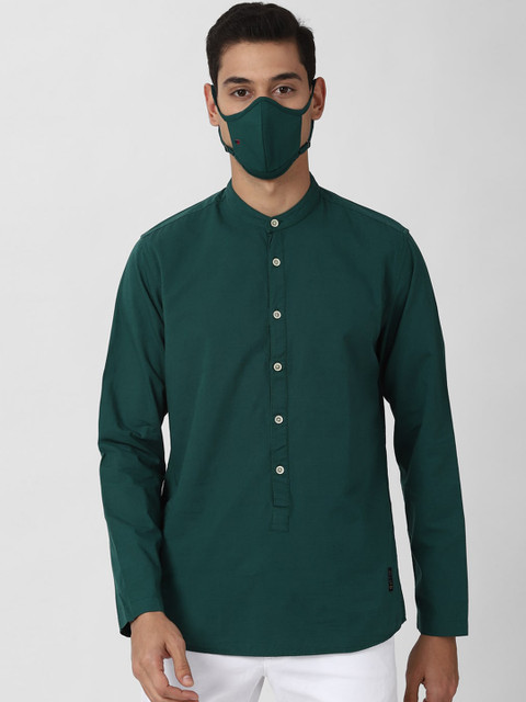 

Peter England Casuals Men Green Slim Fit Opaque Casual Shirt