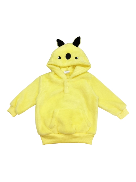 

Moms Love Infant Boys Yellow Cotton Solid Hooded Sweatshirt