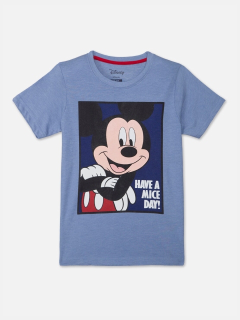 

Kids Ville Boys Blue Mickey & Friends Printed T-shirt