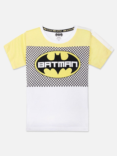 

Kids Ville Boys Yellow Batman Printed T-shirt