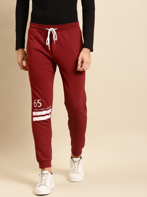 

United Colors of Benetton Men Maroon Solid Joggers