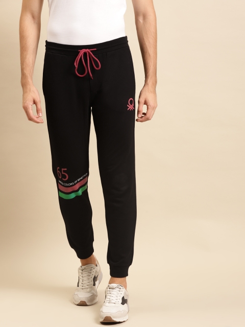 

United Colors of Benetton Men Black Solid Joggers